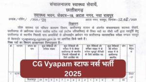 CG Vyapam Staff Nurse Recruitment 2025