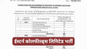 Eastern Coalfields Limited Vacancy