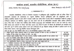 Government Polytechnic Korba Recruitment